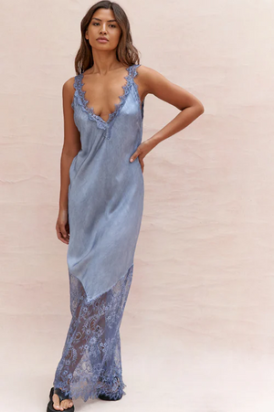 SOLANGE SLIP DRESS - WASHED BLUE