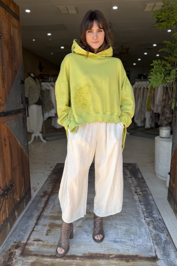 CROP BODE EMBROIDERED CHENILLE - PEAR