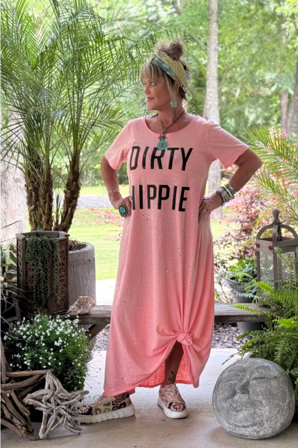 DIRTY HIPPIE DRESS - VINTAGE CORAL