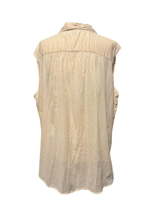 LUCIANA SLEEVELESS SHIRT - NOUGAT