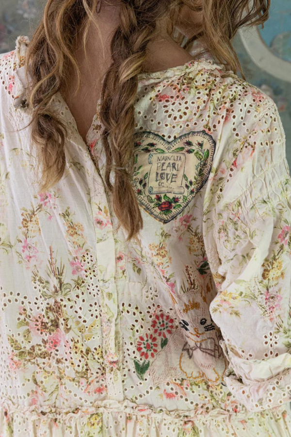 EYELET RUTH RUFFLE DRESS 937