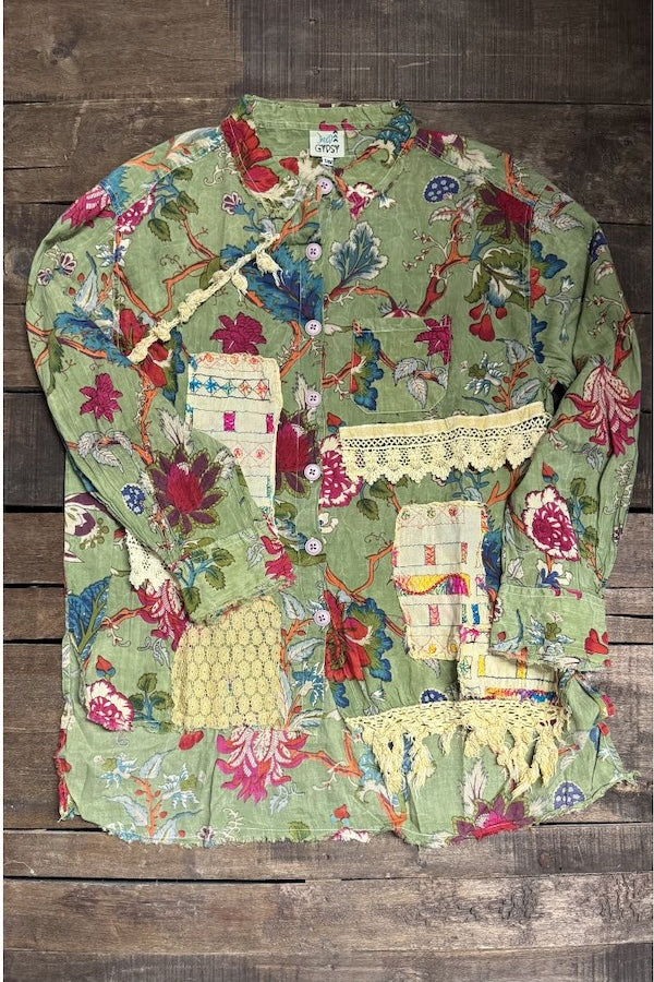 STAR GAZING TOP - SAGE FLORAL