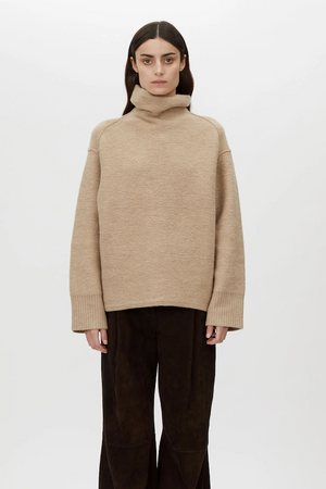 ROHAN FUNNEL NECK SWEATER - OATMEAL MELANGE