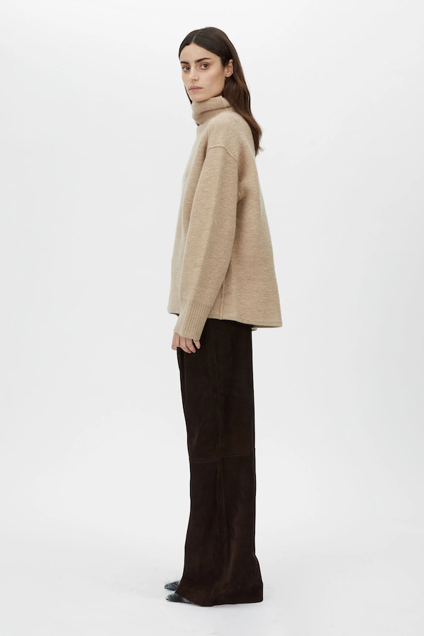 ROHAN FUNNEL NECK SWEATER - OATMEAL MELANGE