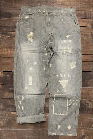 PEACE AND LOVE JEANS - MIDNIGHT RAILROAD STRIPE