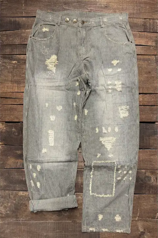 PEACE AND LOVE JEANS - MIDNIGHT RAILROAD STRIPE