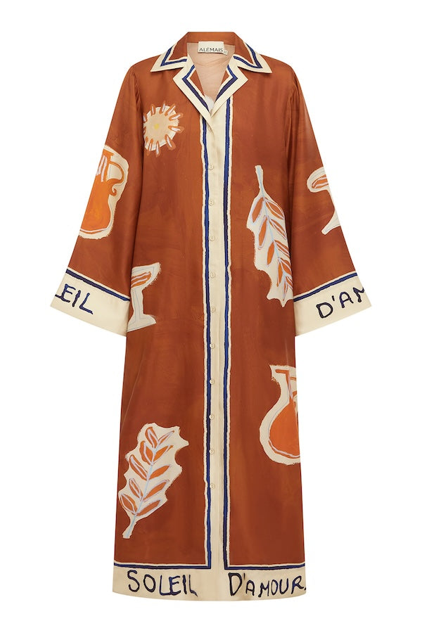 SOLEIL D'AMOUR SILK SHIRTDRESS