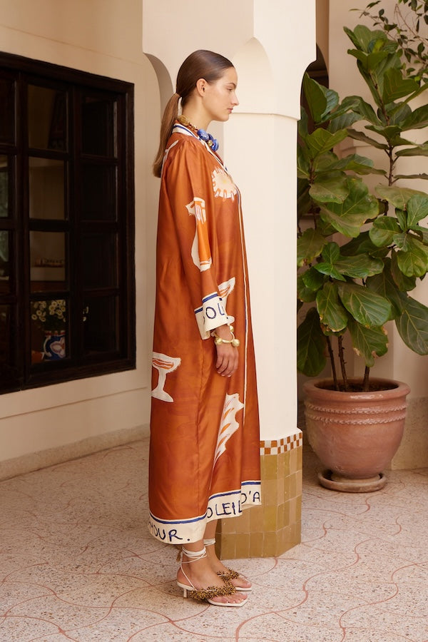 SOLEIL D'AMOUR SILK SHIRTDRESS