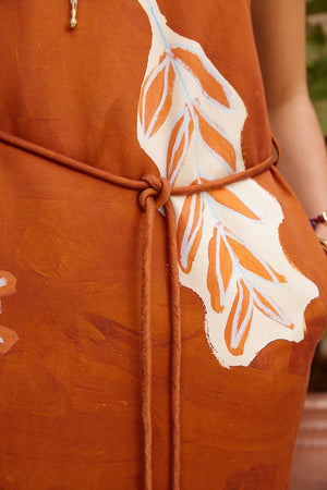 SOLEIL D'AMOUR SILK MIDI DRESS