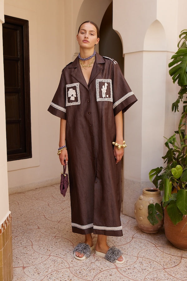 LEANDRA CORDED RELAXED SHIRTDRESS