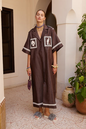 LEANDRA CORDED RELAXED SHIRTDRESS