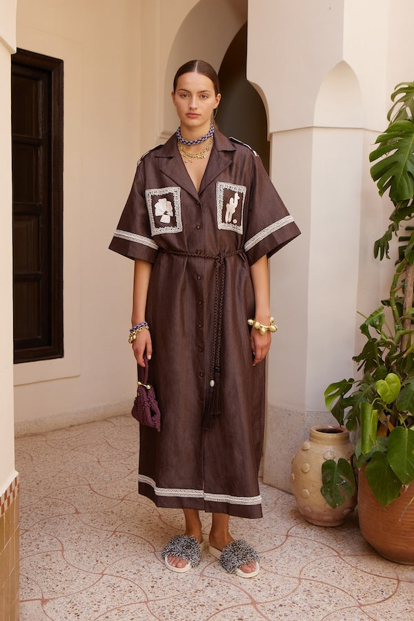 LEANDRA CORDED RELAXED SHIRTDRESS