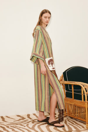 CLOVER V NECK MIDI DRESS