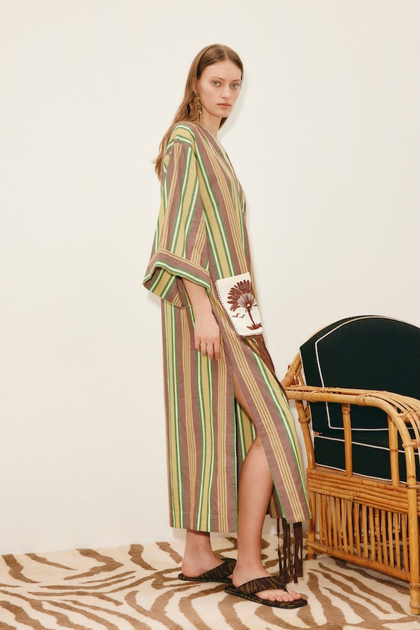 CLOVER V NECK MIDI DRESS