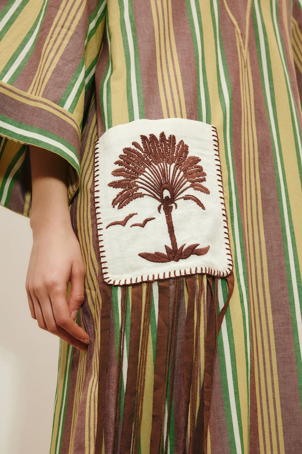 CLOVER V NECK MIDI DRESS