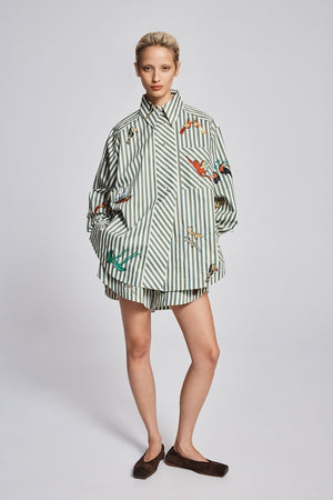 BISOU EMBROIDERED LONG SLEEVE SHIRT