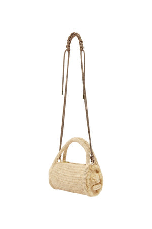 SUNLIT RAFFIA MINI BARREL BAG