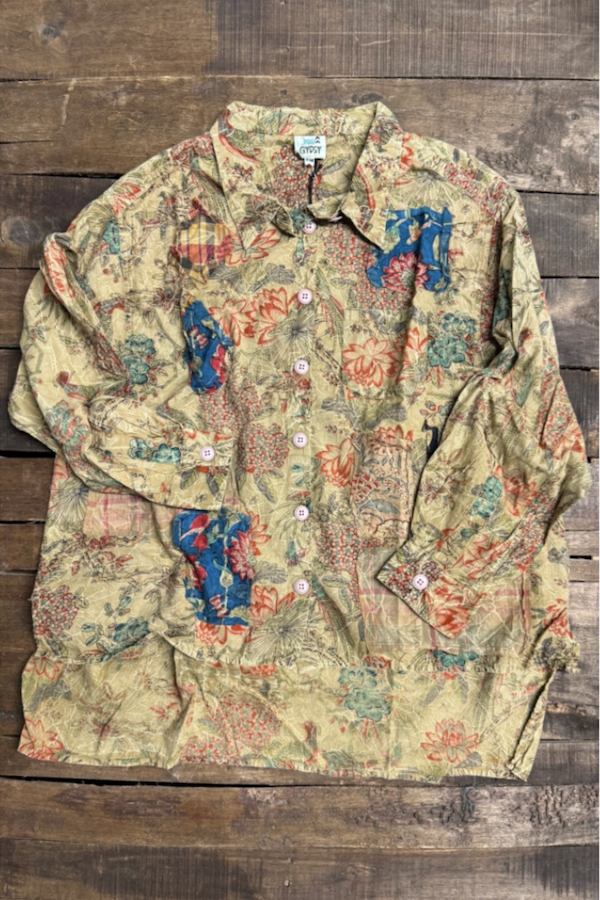 ENCHANTED FIELDS TOP - OLIVE