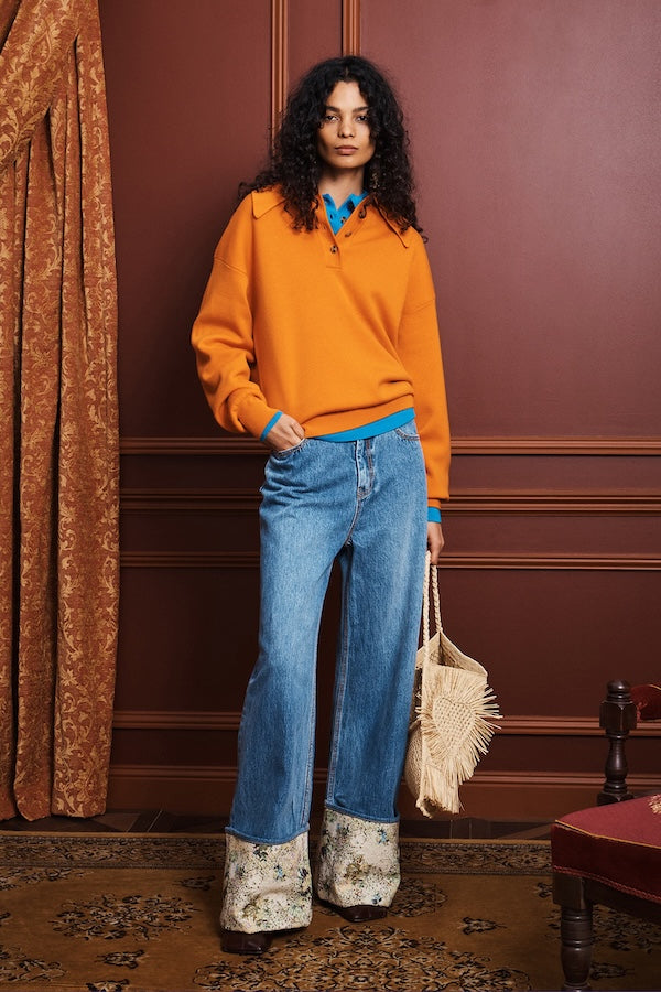 CLAUDIA TANGERINE KNIT POLO