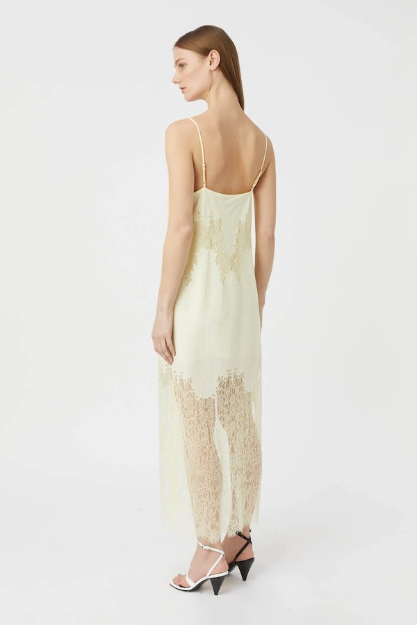 FILIGREE LACE MAXI DRESS - LEMON