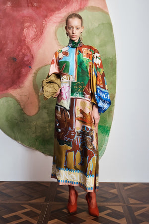 MLAK SILK MIDI DRESS