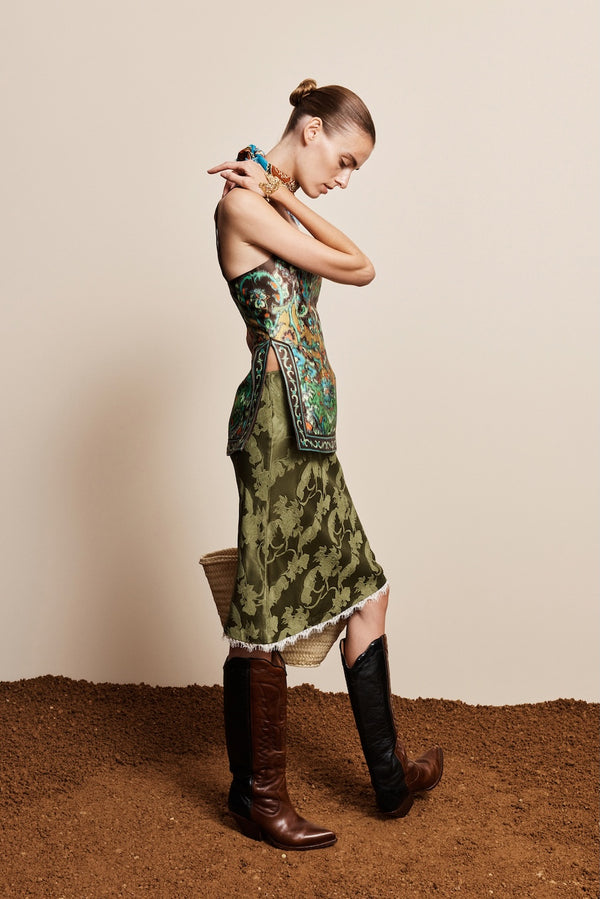 WINIFRED BIAS SLIP SKIRT