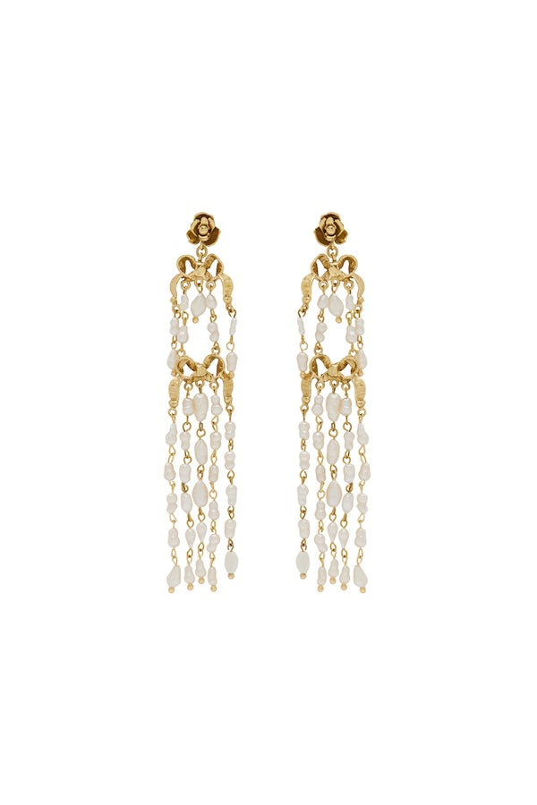 DJANGO BOW AND PEARL DUSTER EARRINGS