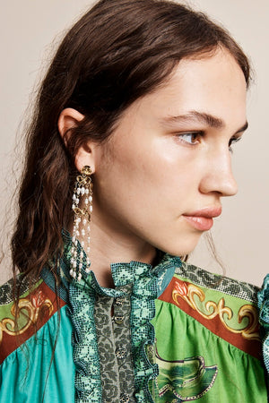 DJANGO BOW AND PEARL DUSTER EARRINGS