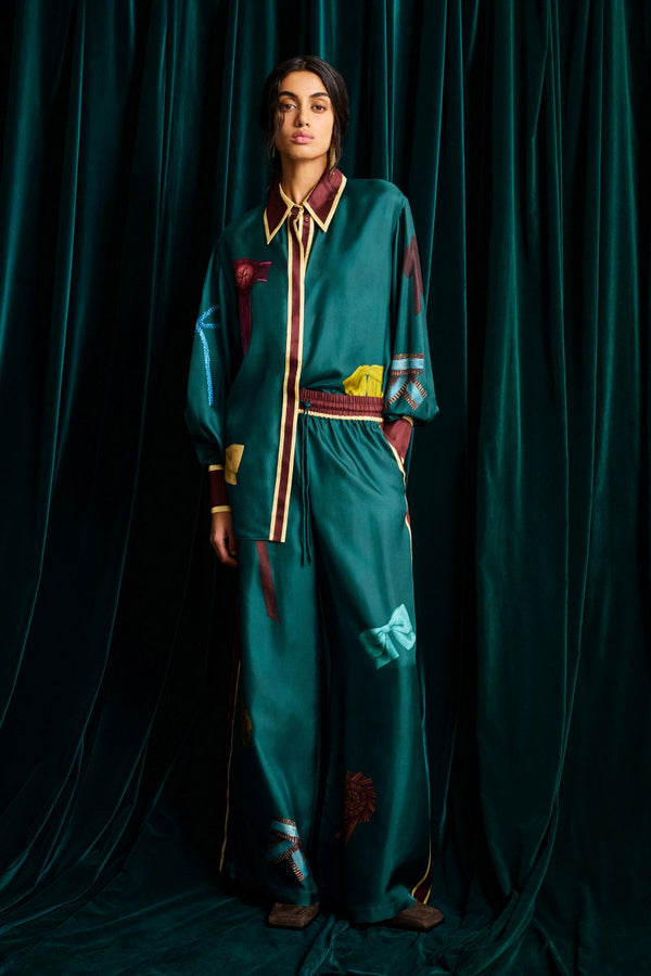 ROSETTE SILK PANT