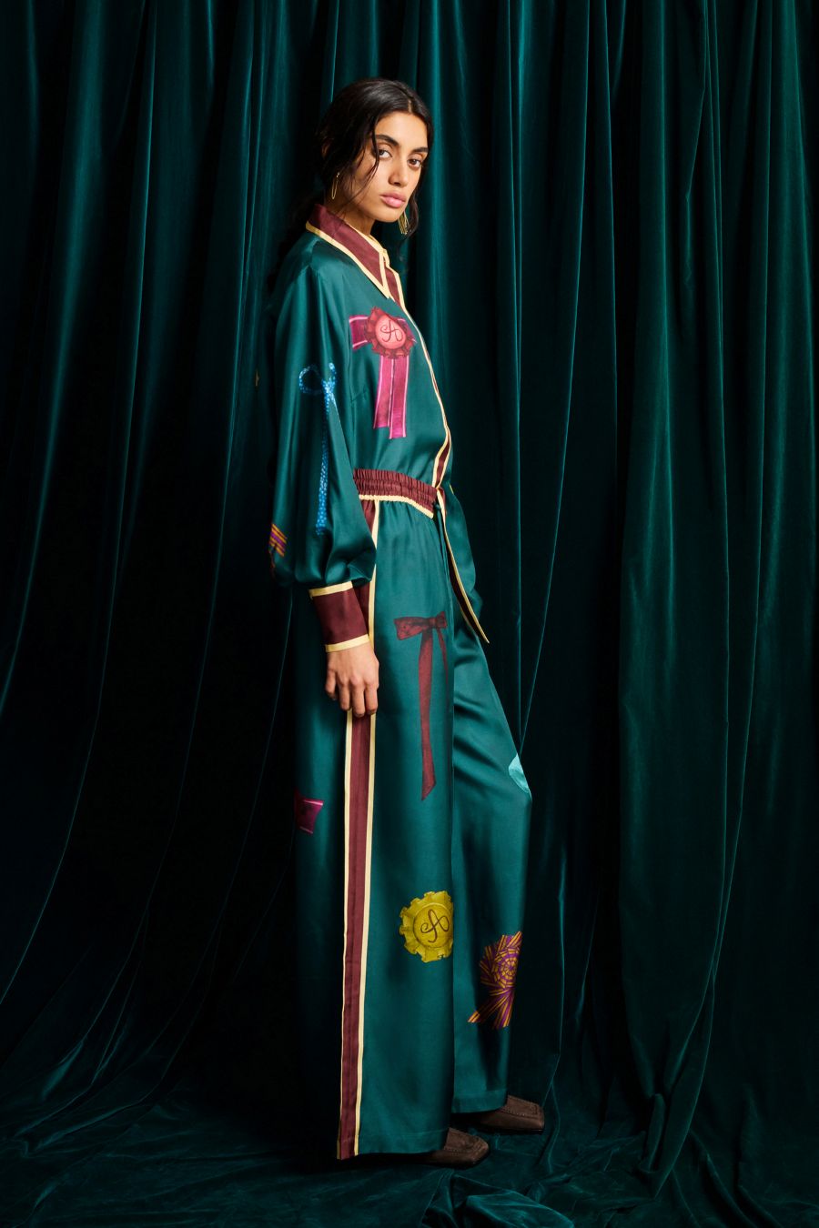 ROSETTE SILK PANT