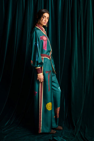 ROSETTE SILK PANT