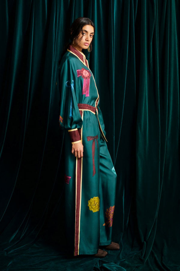 ROSETTE SILK PANT