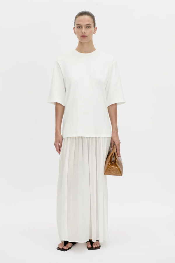 ROMY CONTRAST MAXI DRESS - WHITE