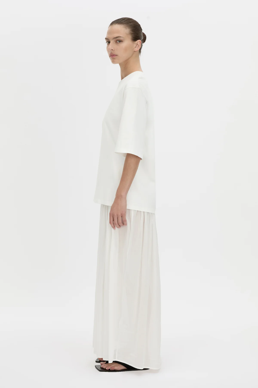 ROMY CONTRAST MAXI DRESS - WHITE
