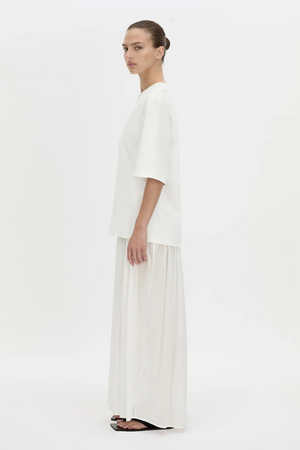ROMY CONTRAST MAXI DRESS - WHITE