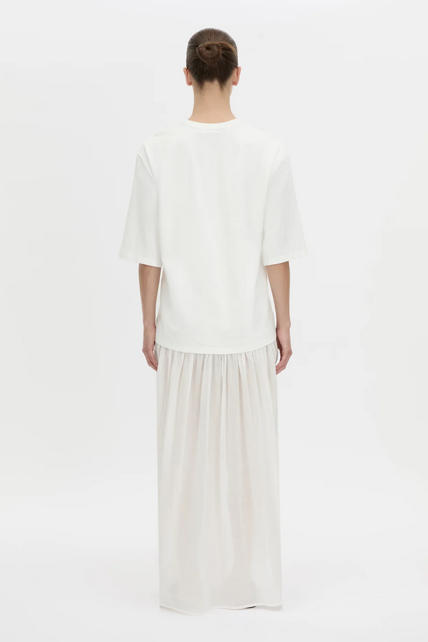 ROMY CONTRAST MAXI DRESS - WHITE