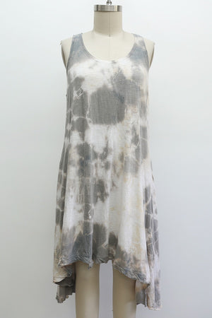 SHORT BALLET SLIP TIE DYED - GRAY CRUMPLE