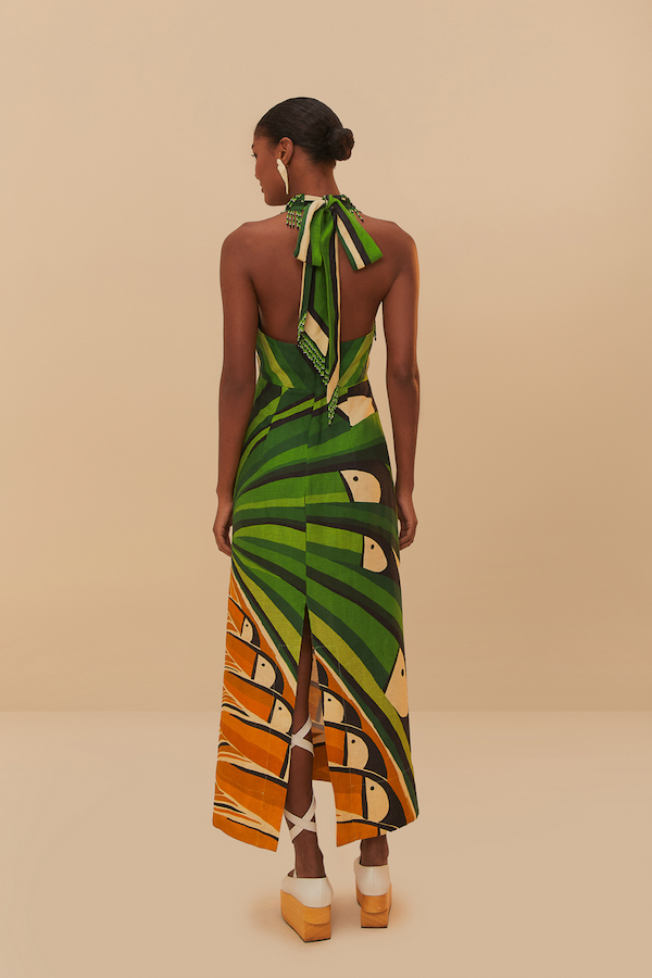TOUCAN TREE GREEN DRESS