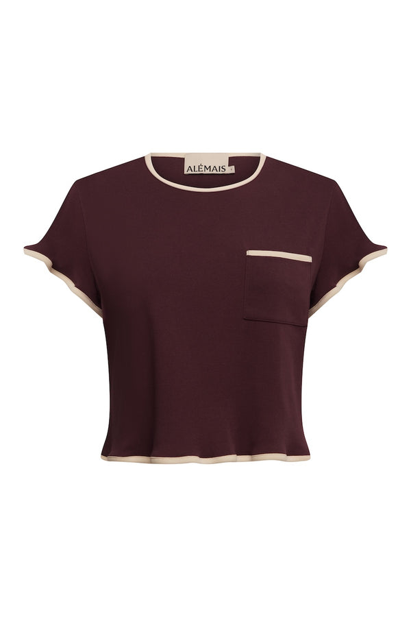 BONETTA CROP TEE - BURGUNDY