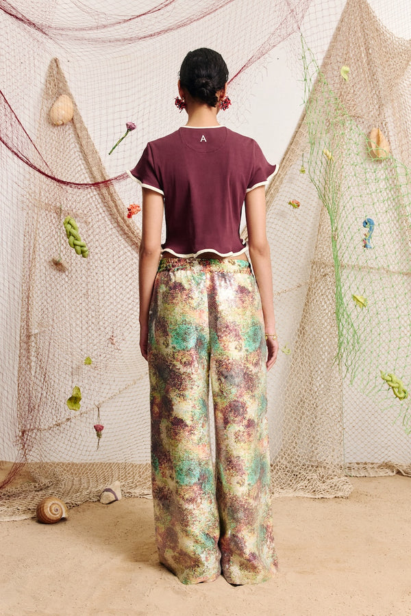 BONETTA CROP TEE - BURGUNDY