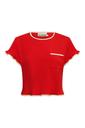 BONETTA CROP TEE - RED