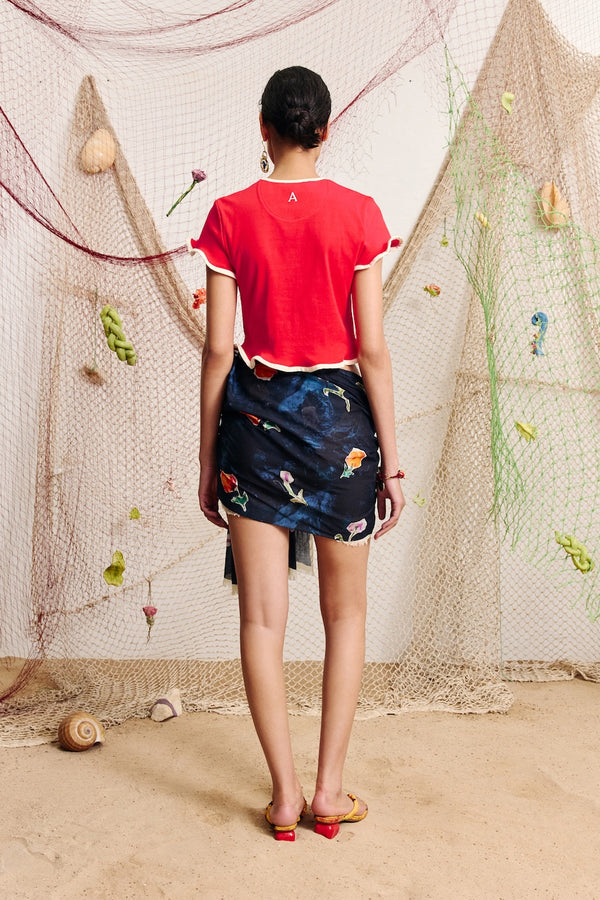 BONETTA CROP TEE - RED