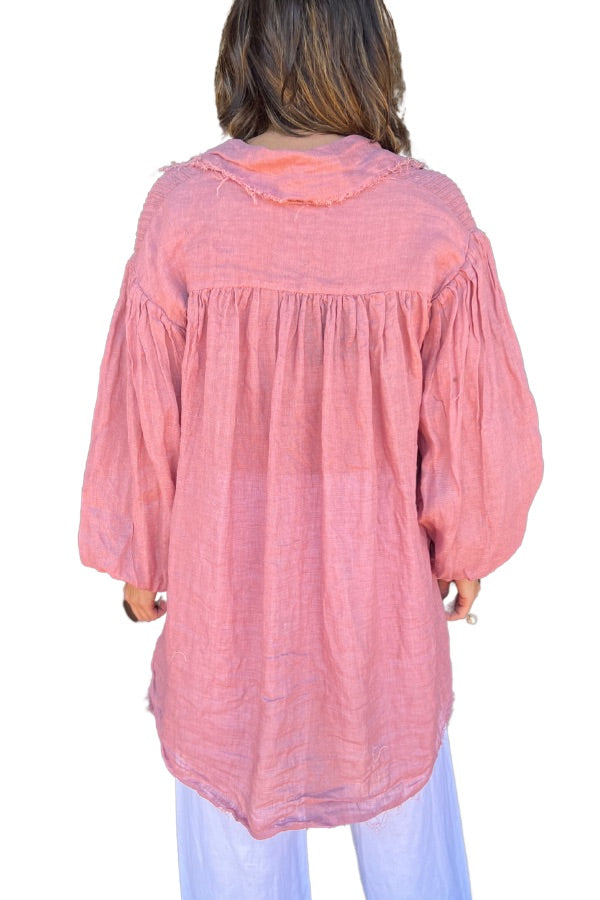 LORENA LAING - AMANO PIN TUCK PINK SHIRT