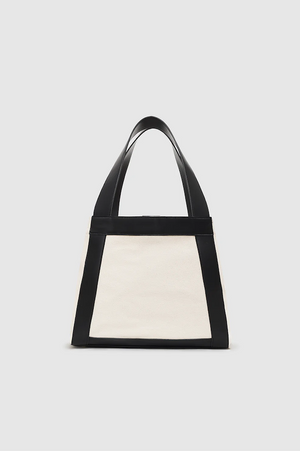 CARA TOTE -NATURAL CANVAS WITH BLACK