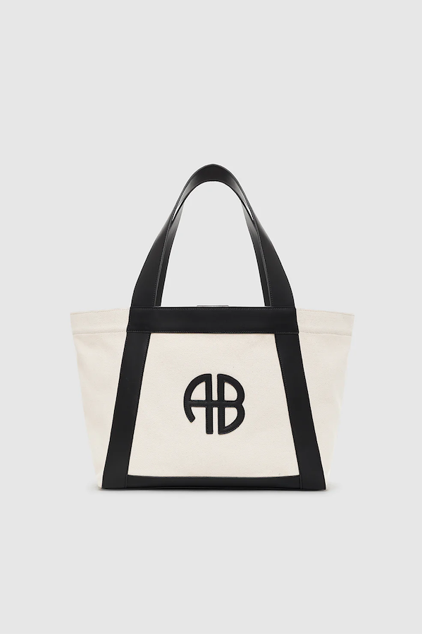 CARA TOTE -NATURAL CANVAS WITH BLACK
