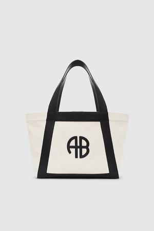 CARA TOTE -NATURAL CANVAS WITH BLACK