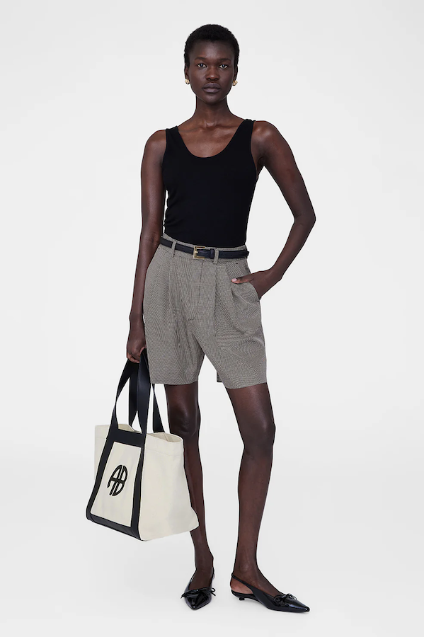 CARA TOTE -NATURAL CANVAS WITH BLACK