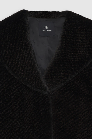 HILARY JACKET - BLACK AND BROWN