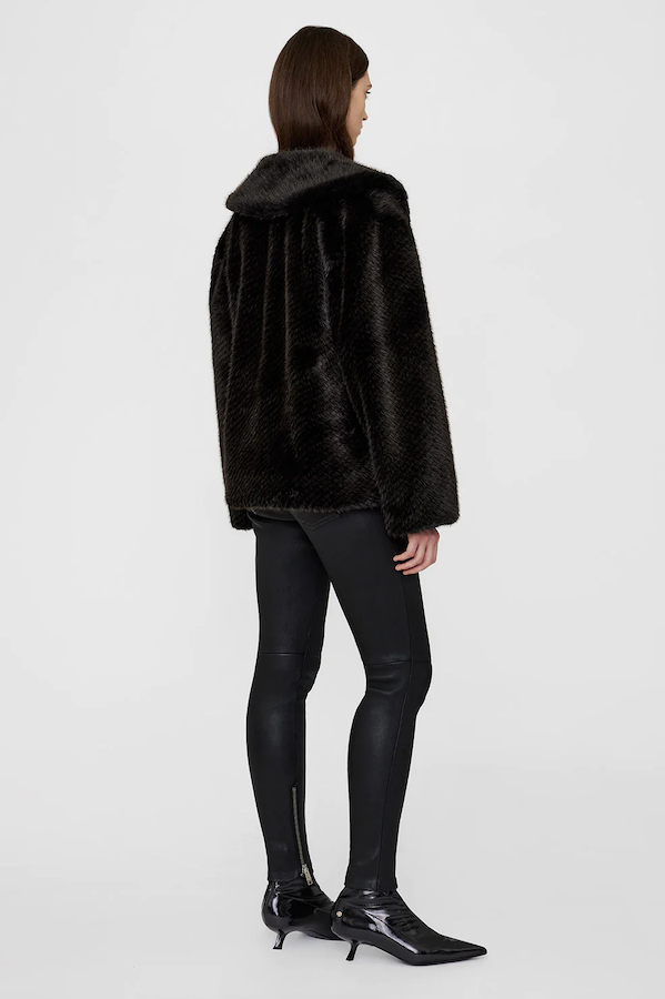 HILARY JACKET - BLACK AND BROWN