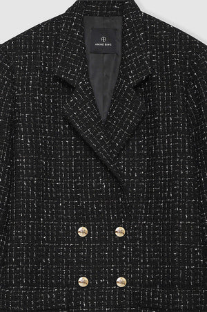 KATHARINE DRESS - BLACK AND WHITE TWEED